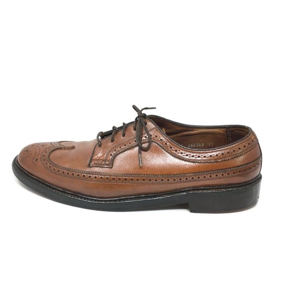 Men\'s Florsheim Longwing V Cleat Oxfords Dress Shoes Size 12 C Brown Leather main image 4
